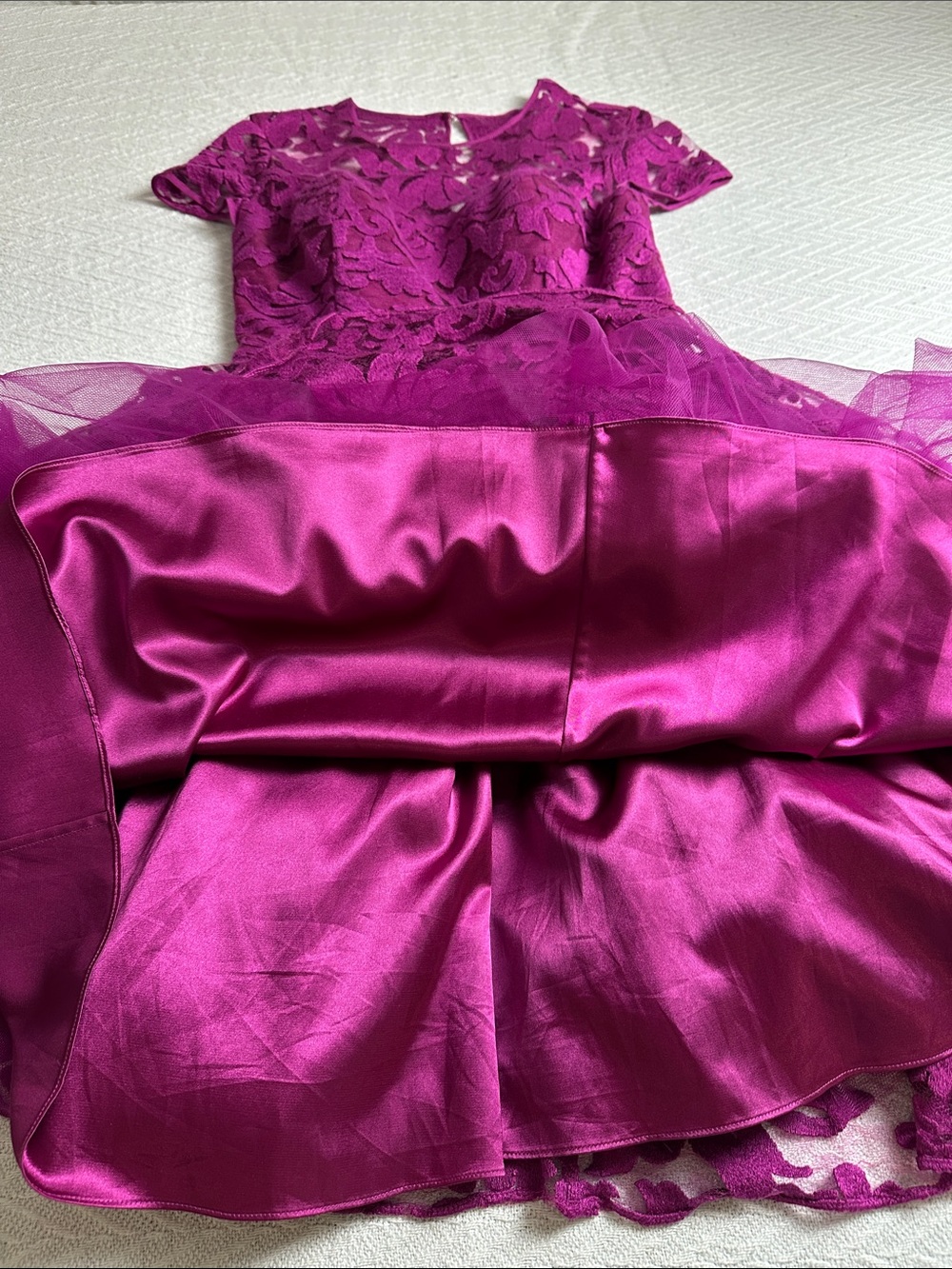 Ted Baker Fuchsia Lace Fit-and-Flare Mini Dress Formal wedding guest designer - Picture 13 of 16